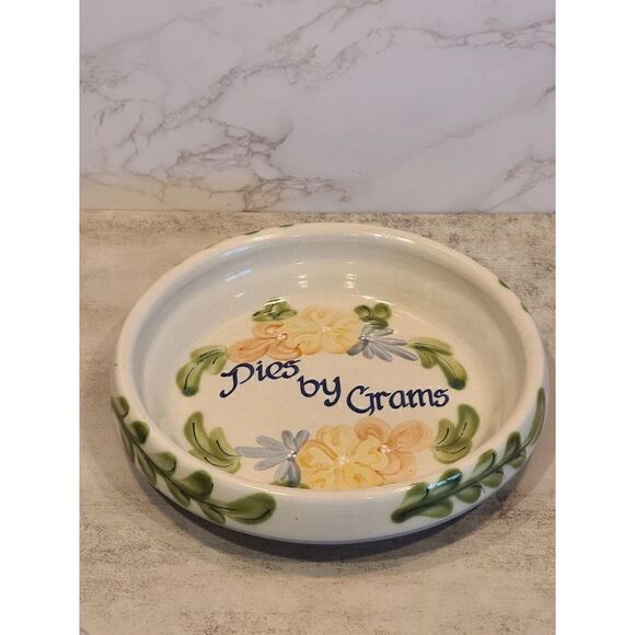 Louisville Stoneware Country Flower Blue Pies by Grams Deep Dish Pie Plate 9 ¼" - Picture 1 of 7
